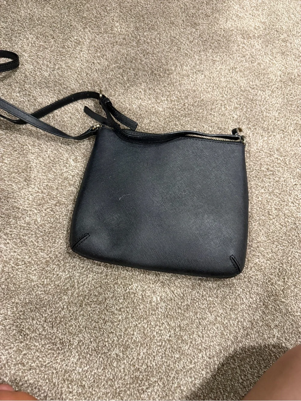 kate spade Black Leather Crossbody with Gold Hardware